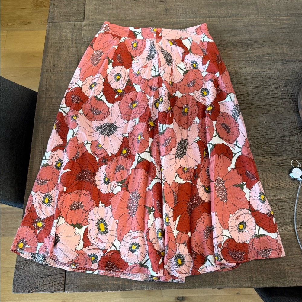 LOFT Floral Full Lined Skirt sz. 8